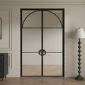 Modern Arch Double Swing Pre-hung Door with 5/16 in. Clear Tempered Glass, Hardware Included