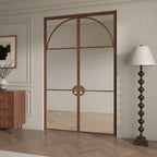 Modern Arch Double Swing Pre-hung Door with 5/16 in. Clear Tempered Glass, Hardware Included
