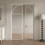 Modern Arch Double Swing Pre-hung Door with 5/16 in. Clear Tempered Glass, Hardware Included