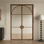 Modern Arch Double Swing Pre-hung Door with 5/16 in. Clear Tempered Glass, Hardware Included