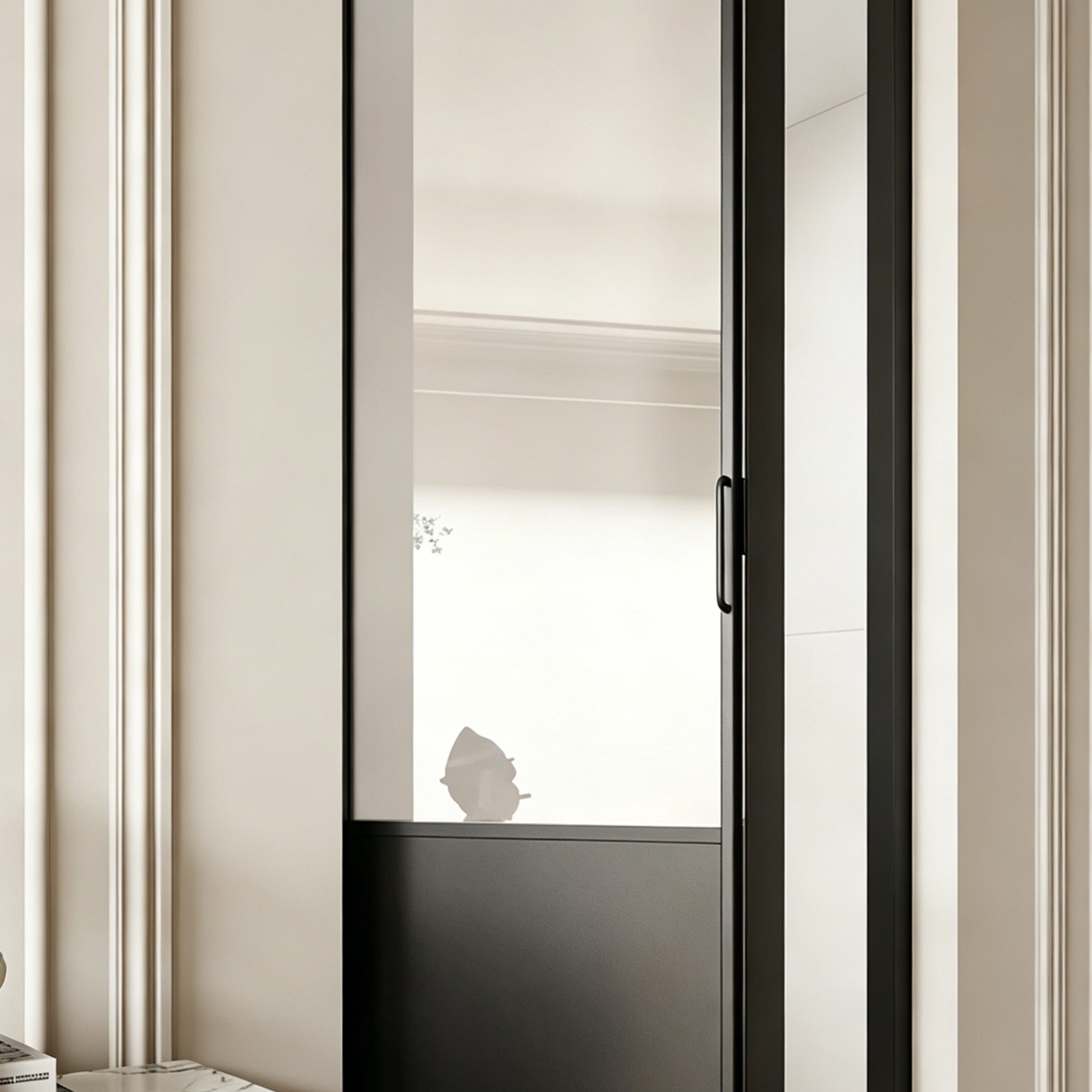 Minimalist Bi-fold Door with 5/16 in. Frosted Tempered Glass, Hardware Included