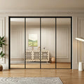 Minimalist 4-Panel Folding Door with 5/16 in. Clear Tempered Glass, Hardware Included