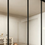 Minimalist 4-Panel Folding Door with 5/16 in. Clear Tempered Glass, Hardware Included