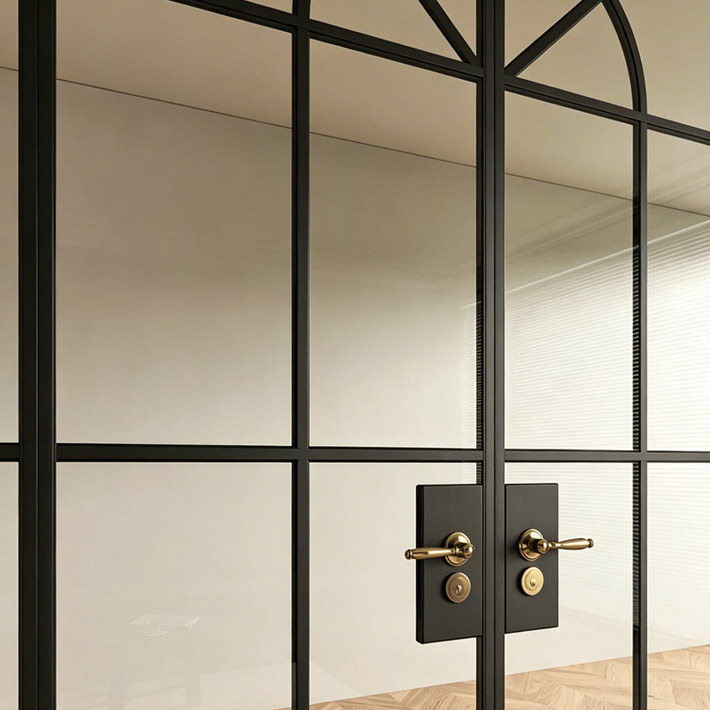 Architectural Arch Double Swing Pre-hung Door with Sidelites, 5/16 in. Clear Tempered Glass,  Hardware Included