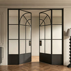 Architectural Arch Double Swing Pre-hung Door with Sidelites, 5/16 in. Clear Tempered Glass,  Hardware Included