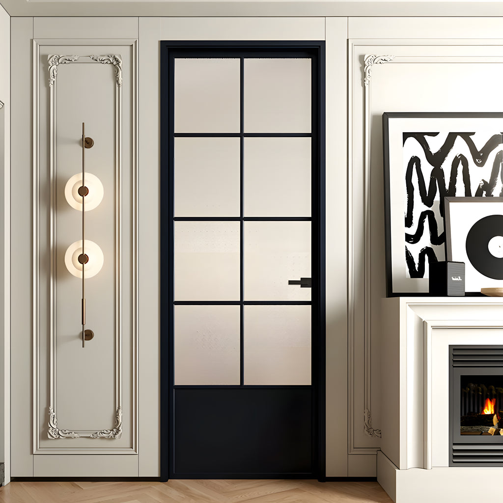 Modern Minimalist Single Pre-hung Interior Door with 5/16 in. Frosted Tempered Glass, Hardware Included