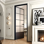 Modern Minimalist Single Pre-hung Interior Door with 5/16 in. Frosted Tempered Glass, Hardware Included