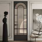 Double Arch Single Pre-hung Interior Door with 5/16 in. Reeded Tempered Glass, Hardware Included