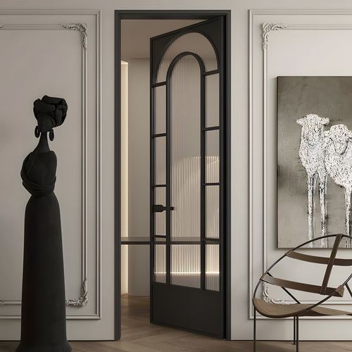 Double Arch Single Pre-hung Interior Door with 5/16 in. Reeded Tempered Glass, Hardware Included
