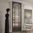Double Arch Single Pre-hung Interior Door with 5/16 in. Reeded Tempered Glass, Hardware Included