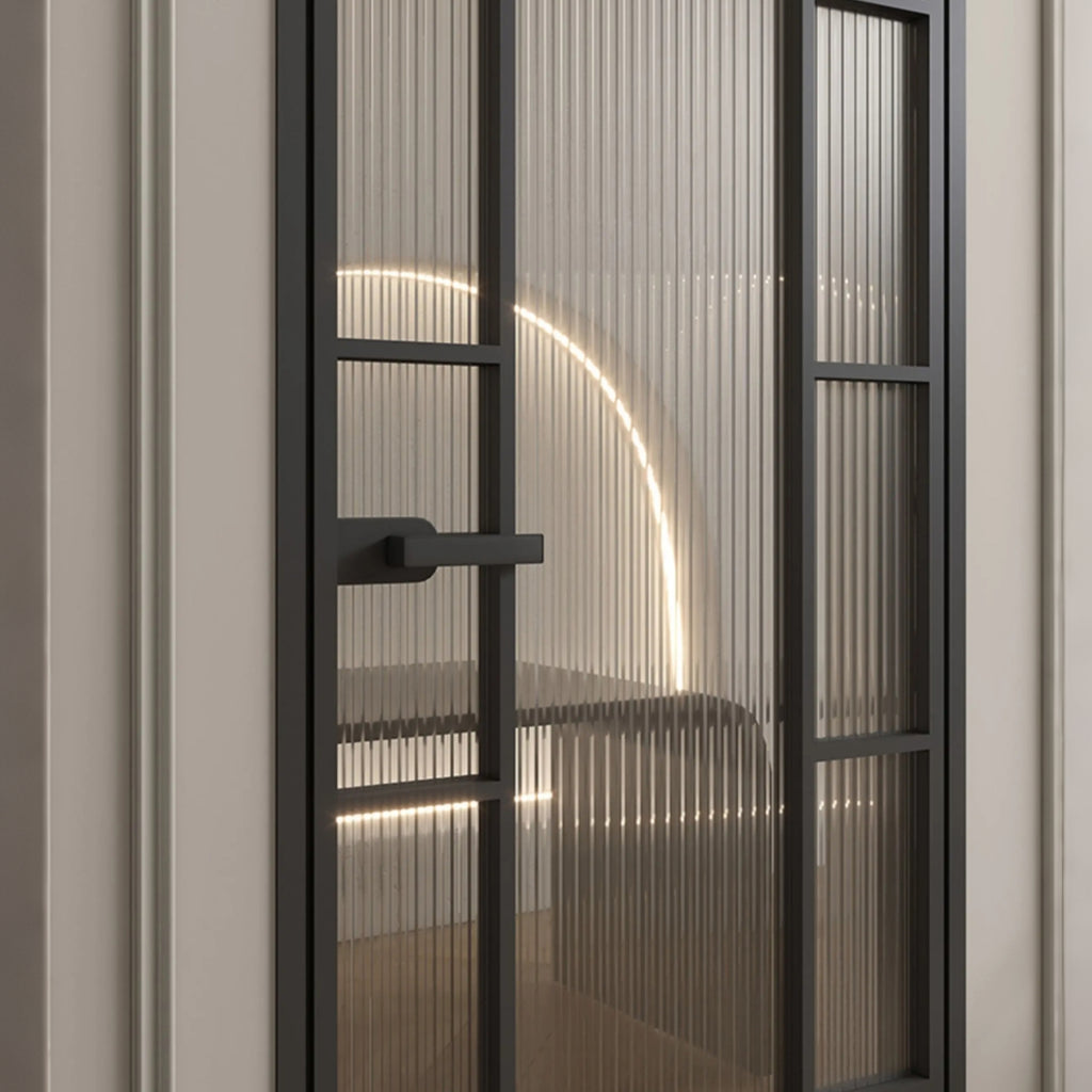 Double Arch Single Pre-hung Interior Door with 5/16 in. Reeded Tempered Glass, Hardware Included